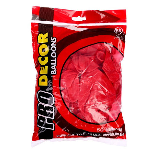 Воздушные шары латексные 12" Сердце, 50 шт., красные
