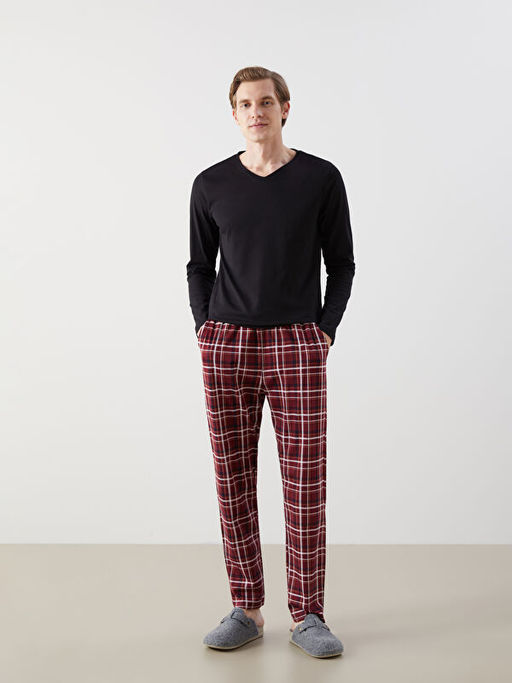 Standart Kal?p Ekose Erkek Pijama Alt