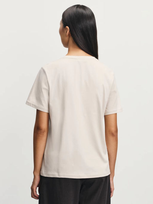 Базовая футболка с V-образным вырезом из хлопка / Zarina  фото 5