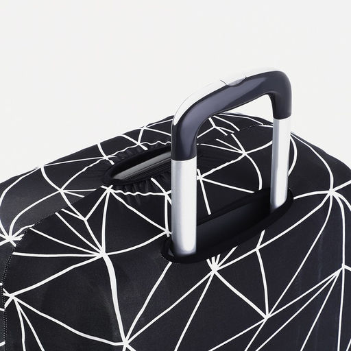 Чехол TEXTURA на чемодан на колёсах, 28" (L), с принтом, чёрный