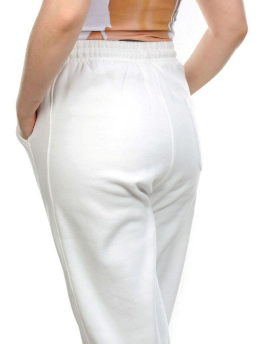 M037 WHITE Брюки спортивные женские на флисе (100% хлопок) 7986 - Fashion фото 5