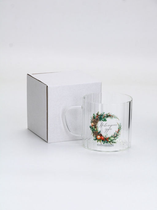 Кружка новогодняя стеклянная «Новогодних чудес», 650 мл