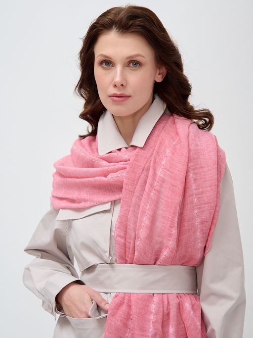 ЛЕН ХЛОПОК ВИСКОЗА Большой, красивый двусторонний палантин с необычной выработкой - Tantino фото 4