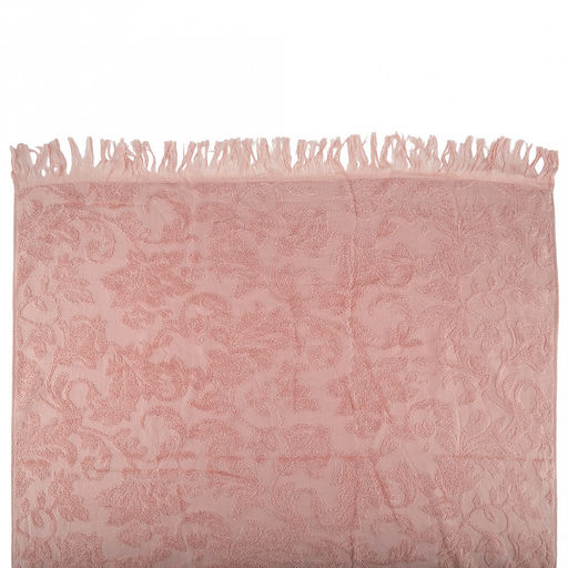 Полотенце махровое "Королевский шик" 90х180см, хлопок 100%, с бахромой, пыльная роза (Китай)