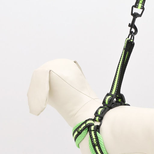 Комплект амуниции светоотражающий с мягкими шлейкой и ручкой, поводок 120 х 1,5 см, ОШ 35-53 см, жёл - Пижон фото 10