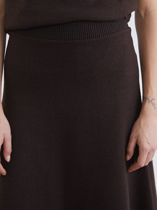 Beli Lastikli A Kesim Triko Etek