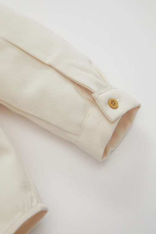 Габардиновая рубашка с длинными рукавами и капюшоном для маленьких мальчиков - Defacto фото 12