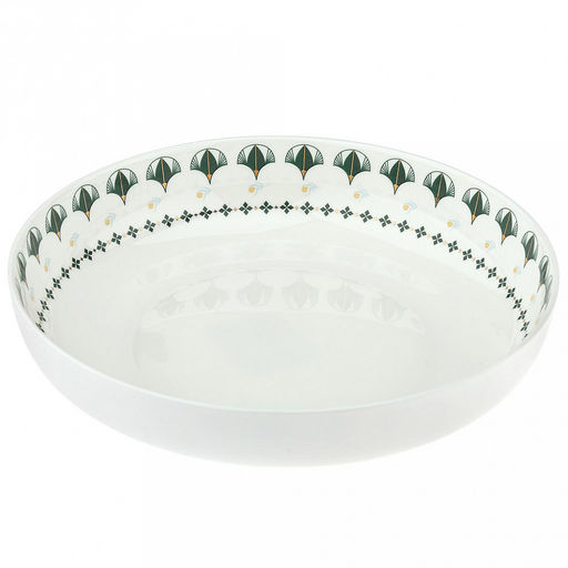 "Мадрид" Тарелка глубокая фарфоровая д207мм h44мм, 900мл, тонкостенный, деколь с золотом, в коробке (Китай)