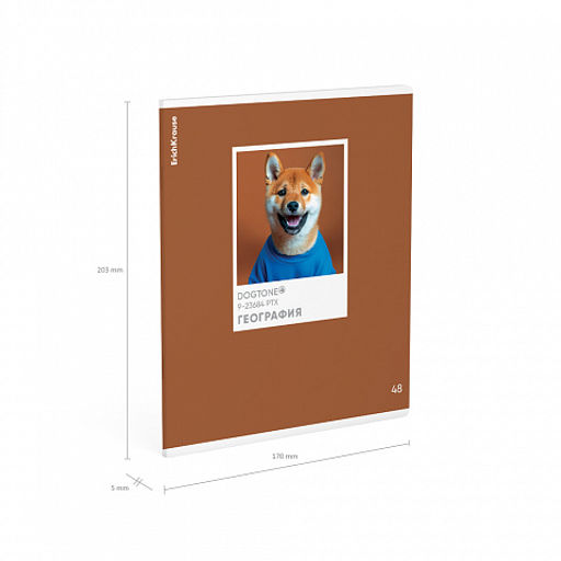 Цена за 5 шт. Тетрадь общая ученическая ErichKrause DogTone, География, 48 листов, клетка, выборочный УФ-лак  фото 4