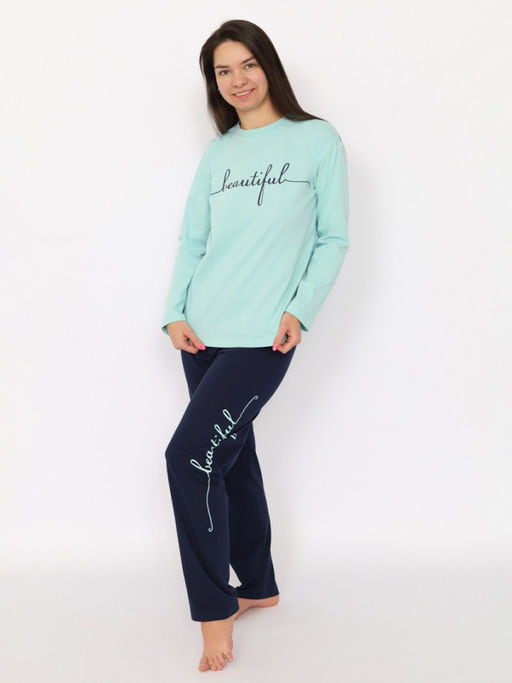 CRB wear/CSXW 50037-49 Пижама женская (джемпер, брюки),светло-бирюзовый/Ex.Cherubino  фото 3