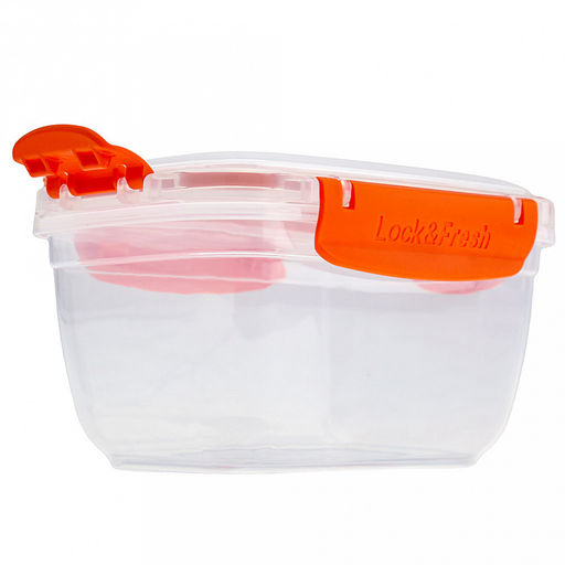 Контейнер для продуктов пластмассовый Мастер 1л, глубокий, прямоугольный, с клипсами, воздухонепроницаемый (герметичный), съемный силиконовый уплотнитель, подходит для СВЧ, цвета микс (Россия) - Домашняя мода фото 5