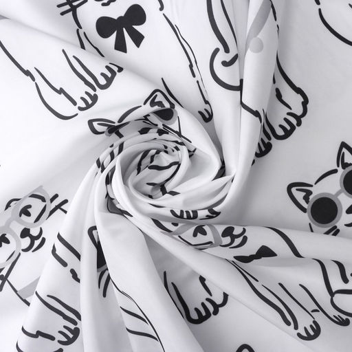 Штора для ванны Доляна Cats, 180×180 см, полиэстер, белая