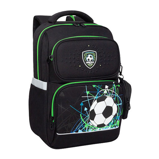 RAn-589-3 Рюкзак школьный с чехлом для мелочей - Grizzly фото 25