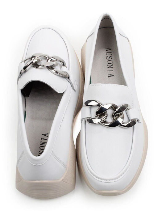 06-YG107-1 WHITE Туфли женские (натуральная кожа)