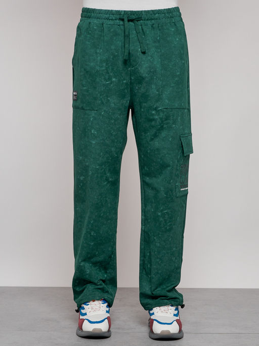 Широкие спортивные брюки трикотажные мужские зеленого цвета 12932Z - Mtforce фото 18