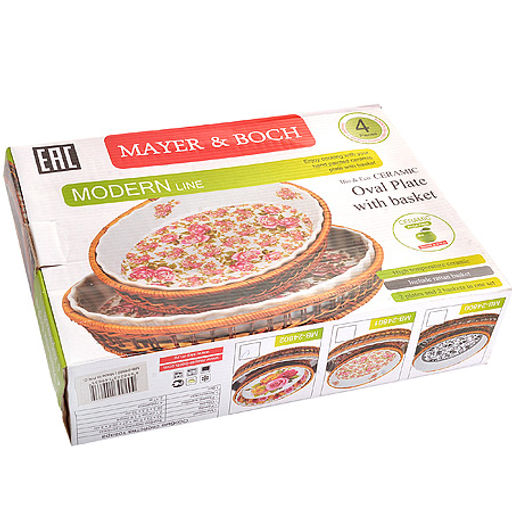 24802 Форма 2 предм.2,1 +1,6л 33х5 + 27х4см РОЗЫ МВ (х6) - Mayer&boch фото 3