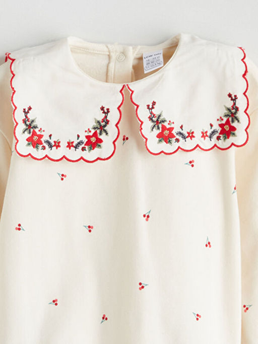 Bebe Yaka K?z Bebek Sweatshirt ve Tayt 2li