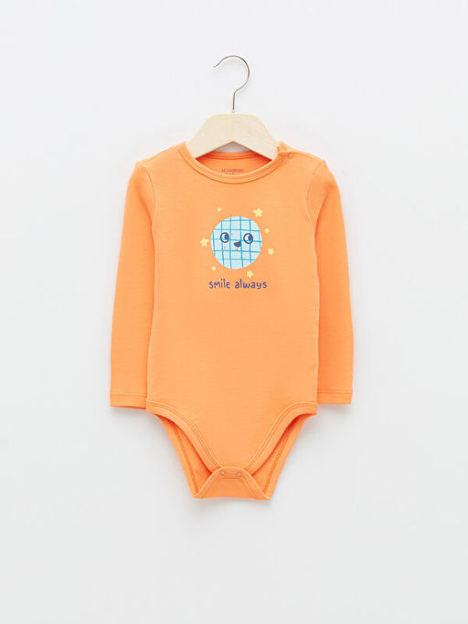 Bisiklet Yaka Uzun Kollu Bask?l? Pamuklu Erkek Bebek ??t??tl? Body 2li - Waikiki фото 2