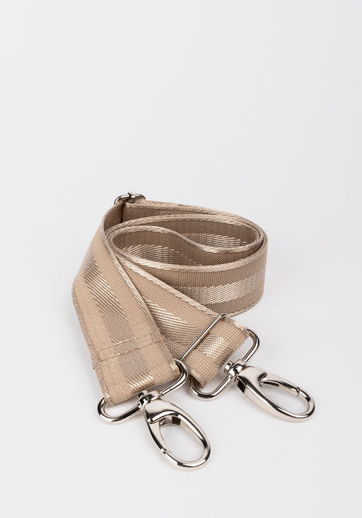 Ремень из стропы №8 | ткань | гладкий | цветной | Бежевая с атласной полосой | 23100 - L-craft фото 2