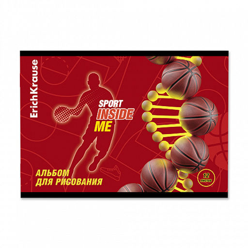 Цена за 4 шт. Альбом для рисования на скобе ErichKrause Sport DNA, А4, 12 листов фото 3