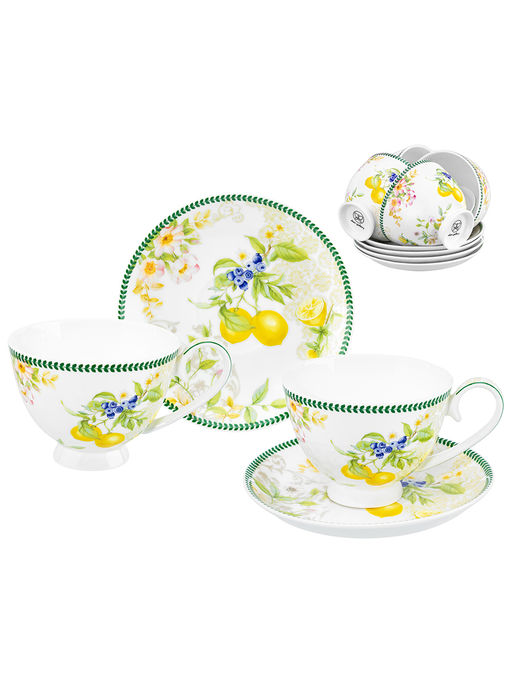 Чайн. наб. 12 пр. 300 мл 12,5*9,5*7 см Лимоны на ножке, NEW BONE CHINA - Elan gallery фото 29