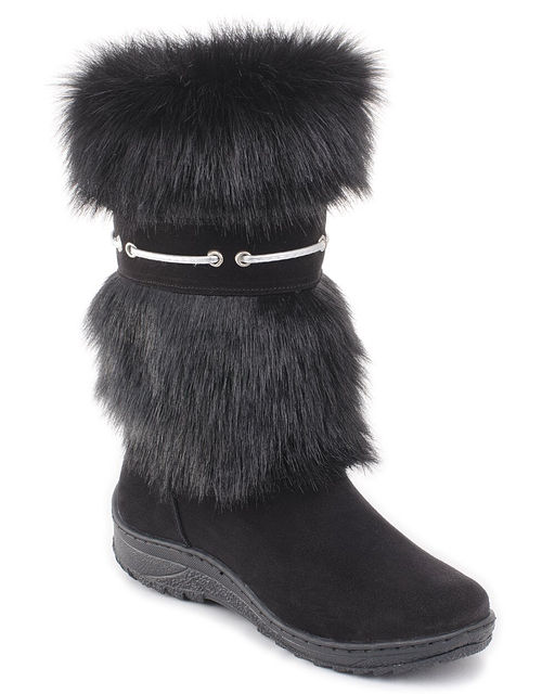 Унты женские на литой подошве., Черные.