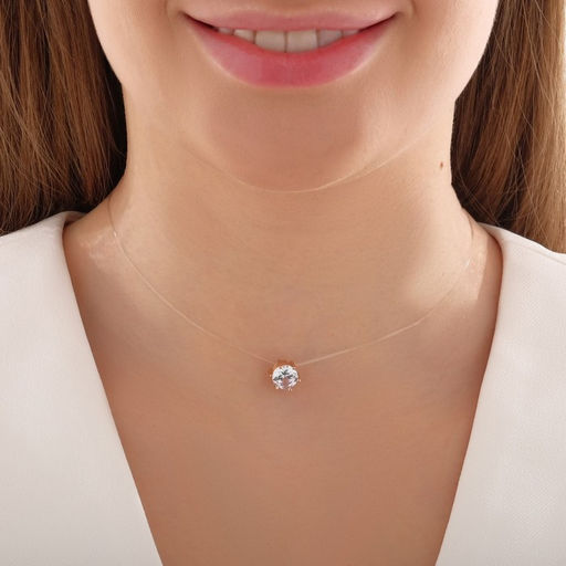 Кулон на леске «Счастье ждёт тебя», белый в золоте, 30 см