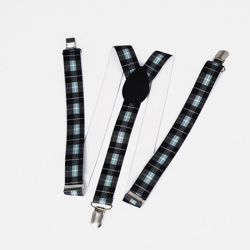 Подтяжки взрослые, ширина 2.5 см, цвет чёрный/зелёный - Simaland фото 2