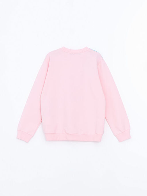 Bisiklet Yaka Bask?l? K?z ?ocuk Sweatshirt - Waikiki фото 3