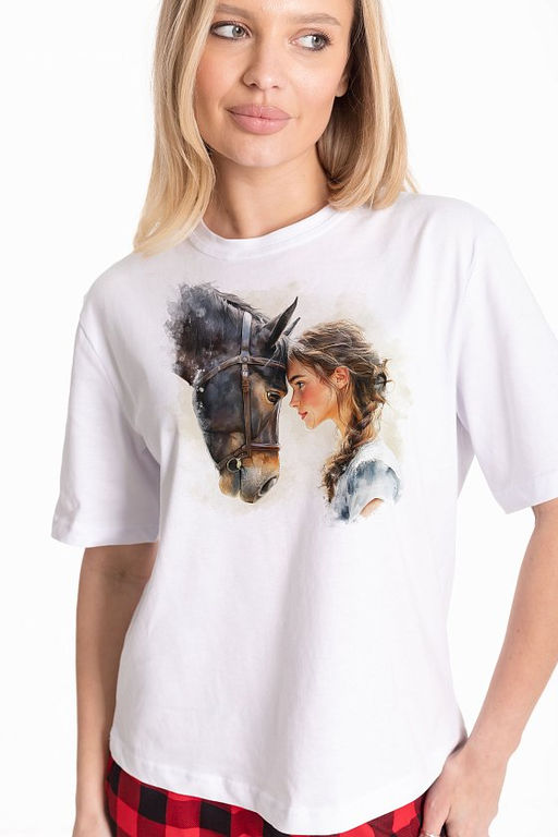 Футболка с принтом из хлопка М326034Пб белый