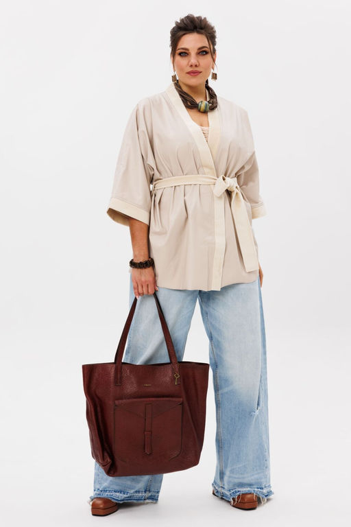 Жакет ANELLI 1342 сливочный нюд  фото 3