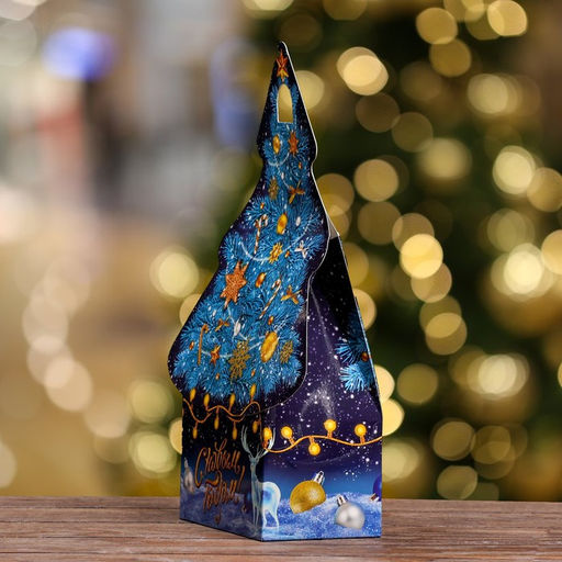 Цена за 5 шт. Подарочная коробка Ёлка Синий иней, 15,7 х 9,5 х 22,5 см - Simaland фото 3