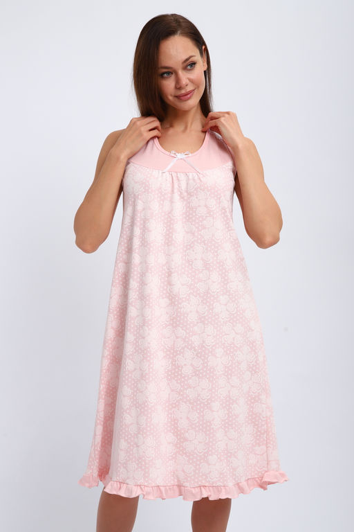 Ночная сорочка из кулирки Василиса персиковый