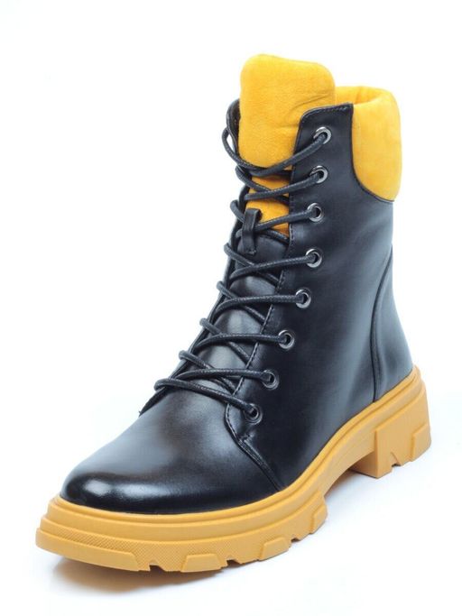 01-B2014B-500A-2 BLACK Ботинки демисезонные женские (натуральная кожа, натуральная замша, байка) - Фабричный китай фото 5