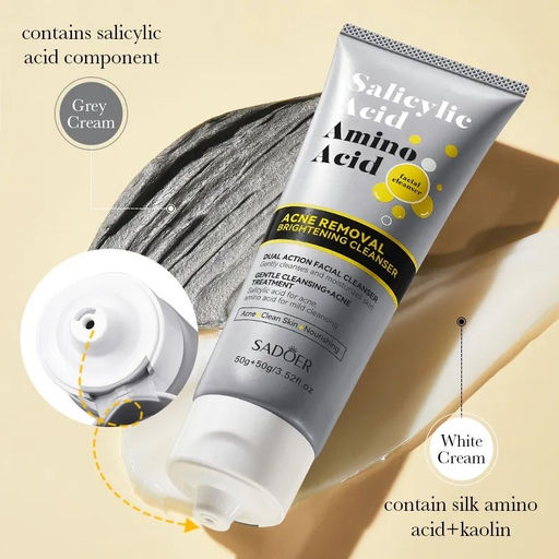 SADOER Пенка для умывания против акне с салициловой и амино кислотами 50г+50г  фото 2