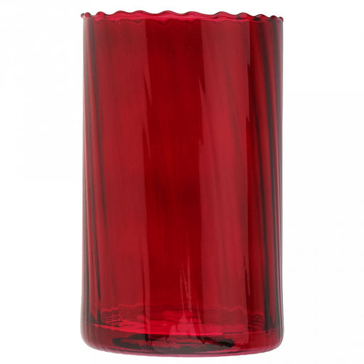 Ваза для цветов стеклянная "Иберетта" 1,72л, д12см, h20см, рифленная, форма "цилиндр", "Бордо" (Россия)