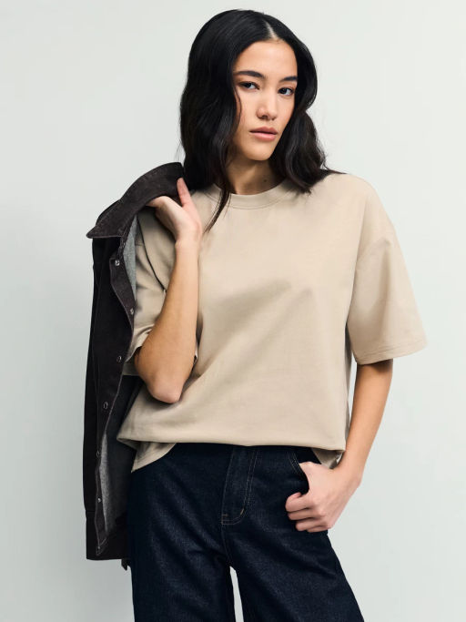 Базовая футболка оверсайз из хлопка / Zarina  фото 6