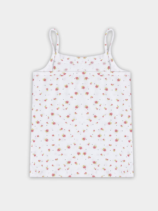 Топ для девочек белый с цветочным принтом - Mark formelle фото 2