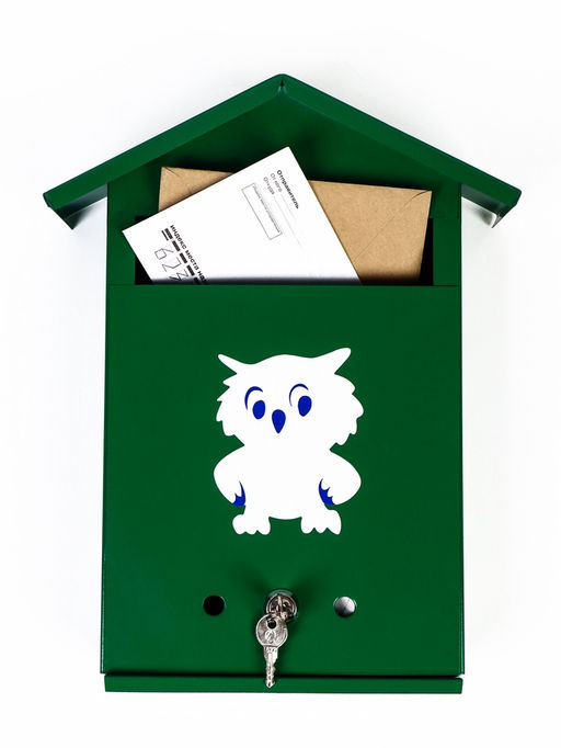 Ящик почтовый с замком, вертикальный "Филин", зеленый