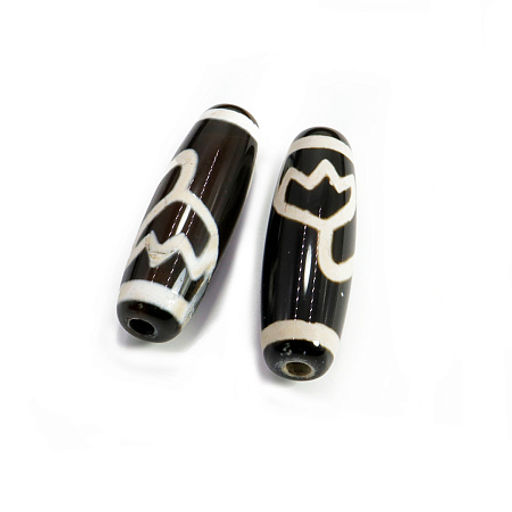 Бусина Дзи уп-2шт с Лотосом символизирует процветание и удачу