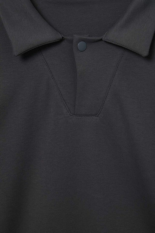 Antrasit D___k Omuz Regular Wardrobe Essentials _nterlok Polo Yaka Sweatshirt TMNAW27SW00014 - Trendyolmilla фото 2