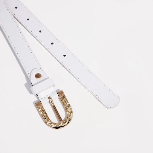 Ремень женский, ширина 2,2 см, винт, пряжка металл, цвет белый - Simaland фото 2