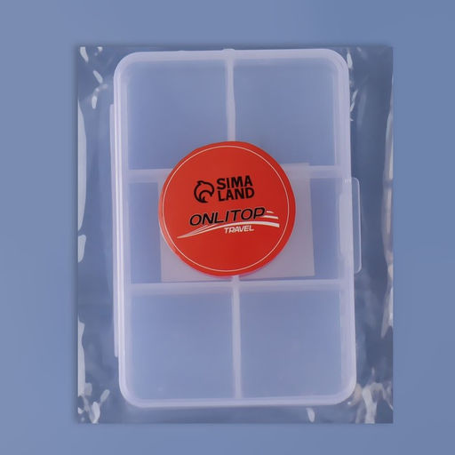 Цена за 5 шт. Таблетница «Быстрая аптечка», 6 секций, 8.7 × 5.5 × 1.8 см, цвет прозрачный