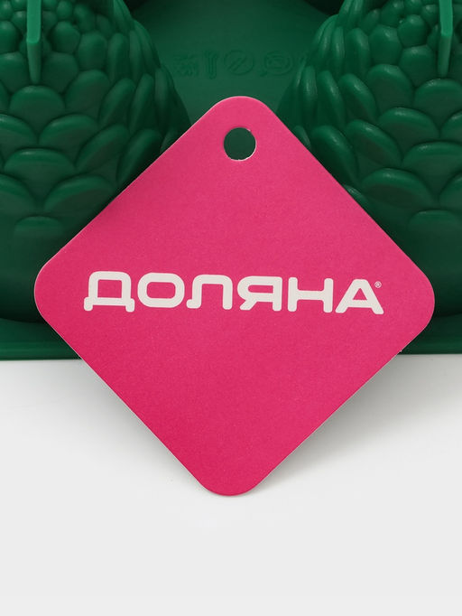 Форма для выпечки новогодняя Доляна «Шишки», 8 ячеек (4×5.5×6.7 см), 29.8×17.3×7.5 см, силикон, зелёная