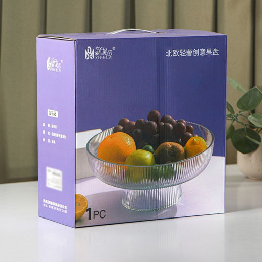 Ваза для фруктов «Камелия», 26×11 см, 2 л, стекло, перламутровая