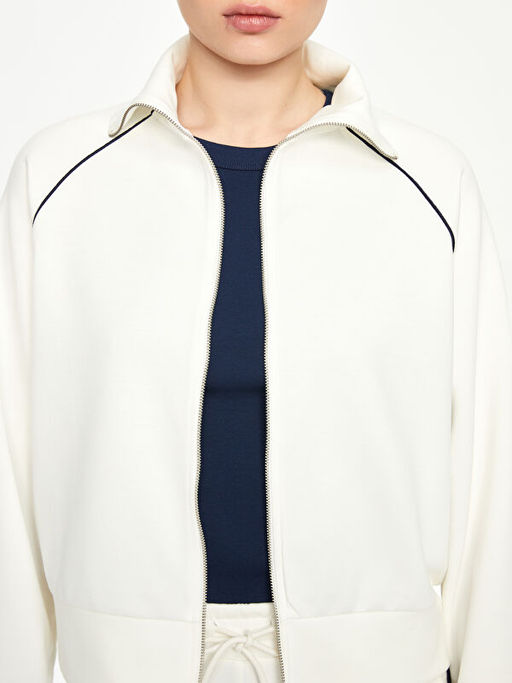 Dik Yaka Oversize Kad?n Fermuarl? Sweatshirt