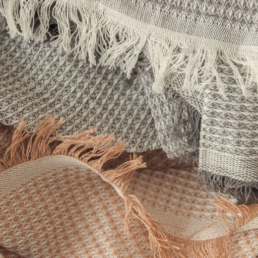 Плед с бахромой «Этель» Waffle, 130×180 см, серый