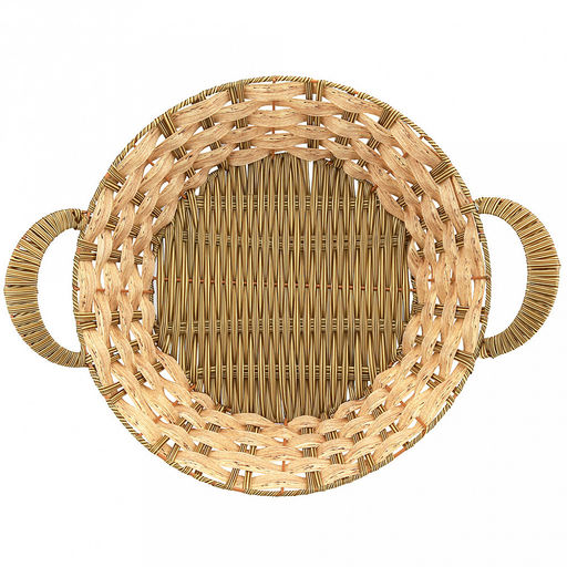 Корзина-сухарница плетеная Береста д29см h7,5см, полипропилен, ванильный, с ручками, металлический каркас, форма круглая (Китай) - Домашняя мода фото 3