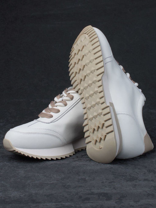 05-PDJ66-1 WHITE/BEIGE Кроссовки женские (натуральная кожа) - Фабричный китай фото 15