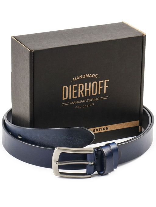 Мужской кожаный ремень Dierhoff ДРК 3050/2-30 Синий